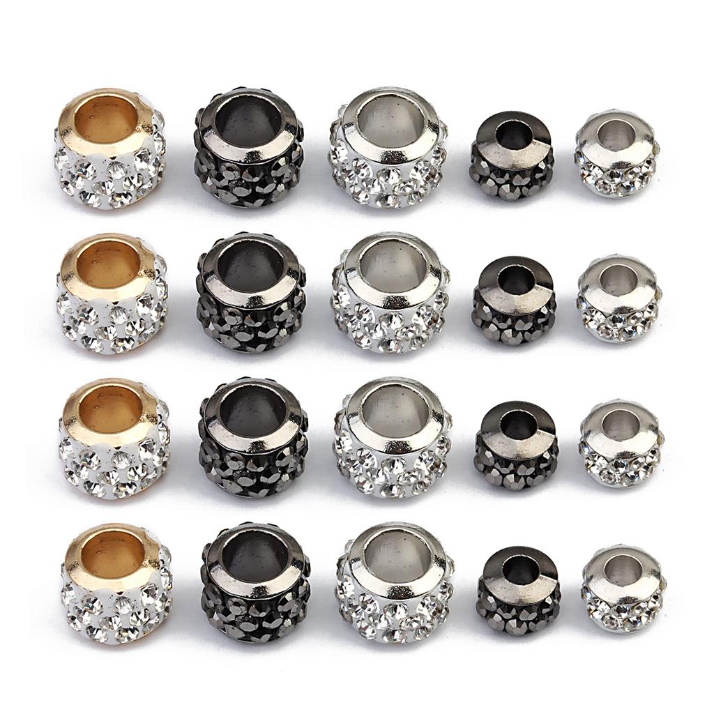20 stuks Strass Kristal Kralen Shambhala Legering Groot Gat Rond Losse Kralen Voor Sieraden Maken DIY Armbanden Ketting Accessoires