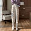 Autumn Cotton Trousers for Women's Snow Outerwear Winter High Waist Thick Casual Feet Harem Pants Warm Casual Pants