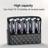 1 piece of quilted leather car seat back storage bag, large capacity with 3 pockets, waterproof, rectangular design