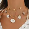 Ocean Shell Pearl Necklace: Elegant European & American Vacation Style Jewelry for Women