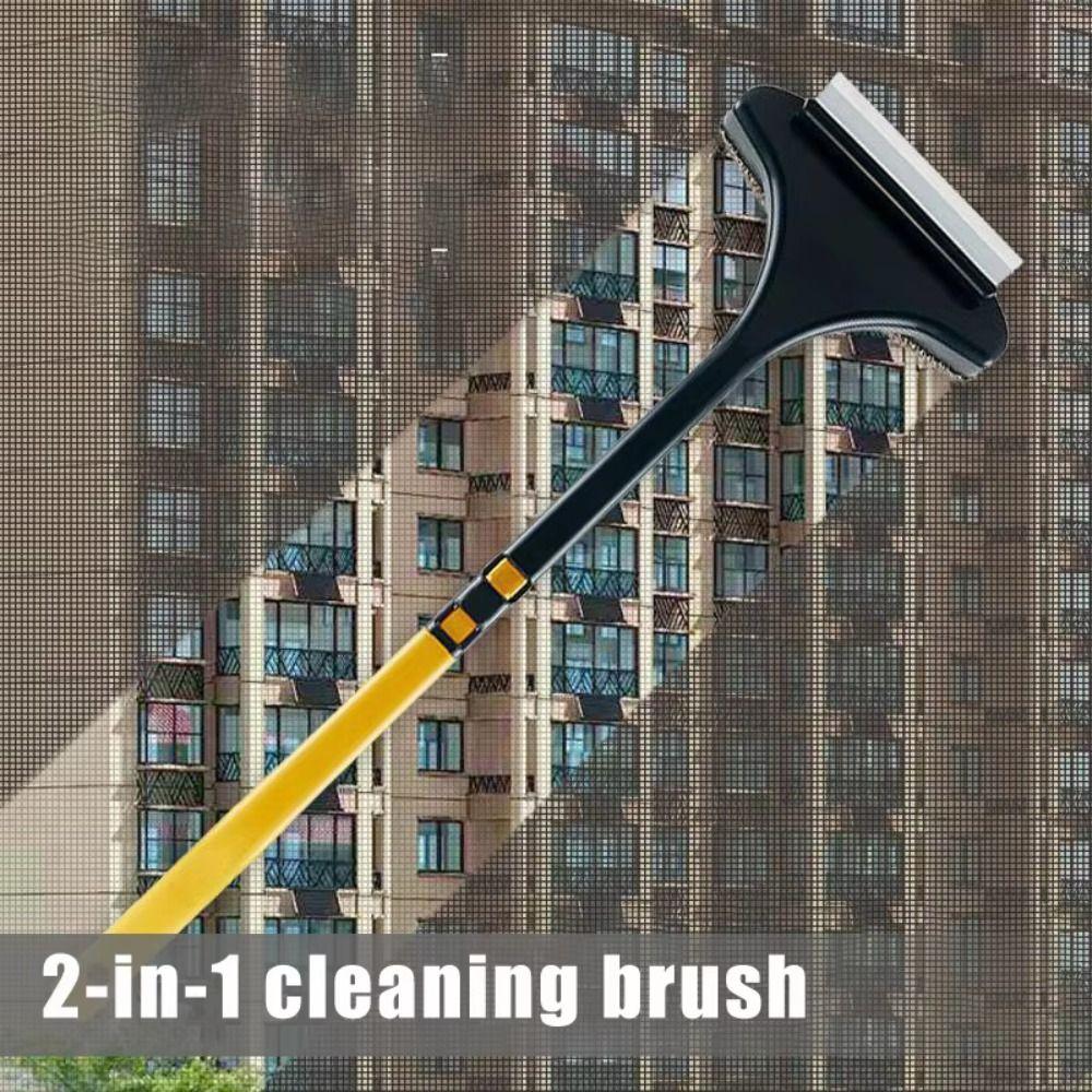 Ergonomic Window Screen Cleaning Brush Retractable Glass Cleaning Brush Mirror Scrubber  Household