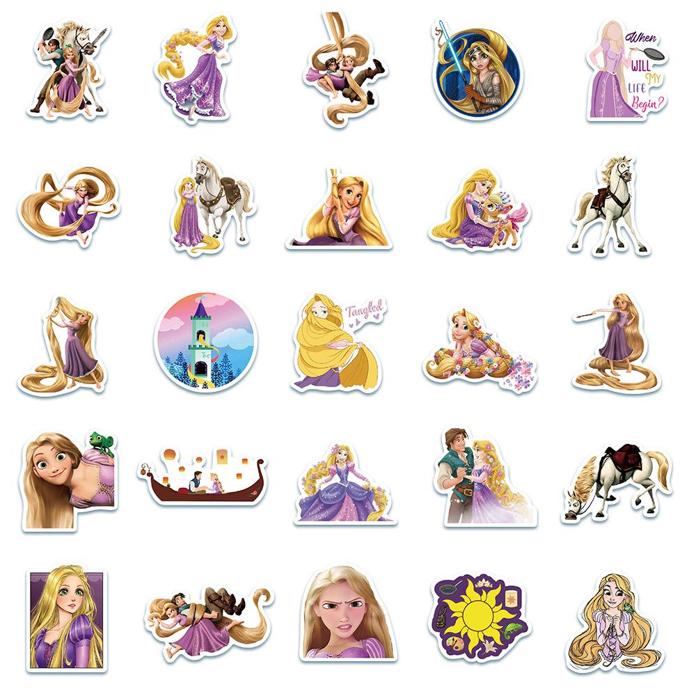 10/30/50pcs Cute  Rapunzel Graffiti Stickers Kawaii Princess Tangled Cartoon Decals Toys DIY Phone Case Suitcase Laptop