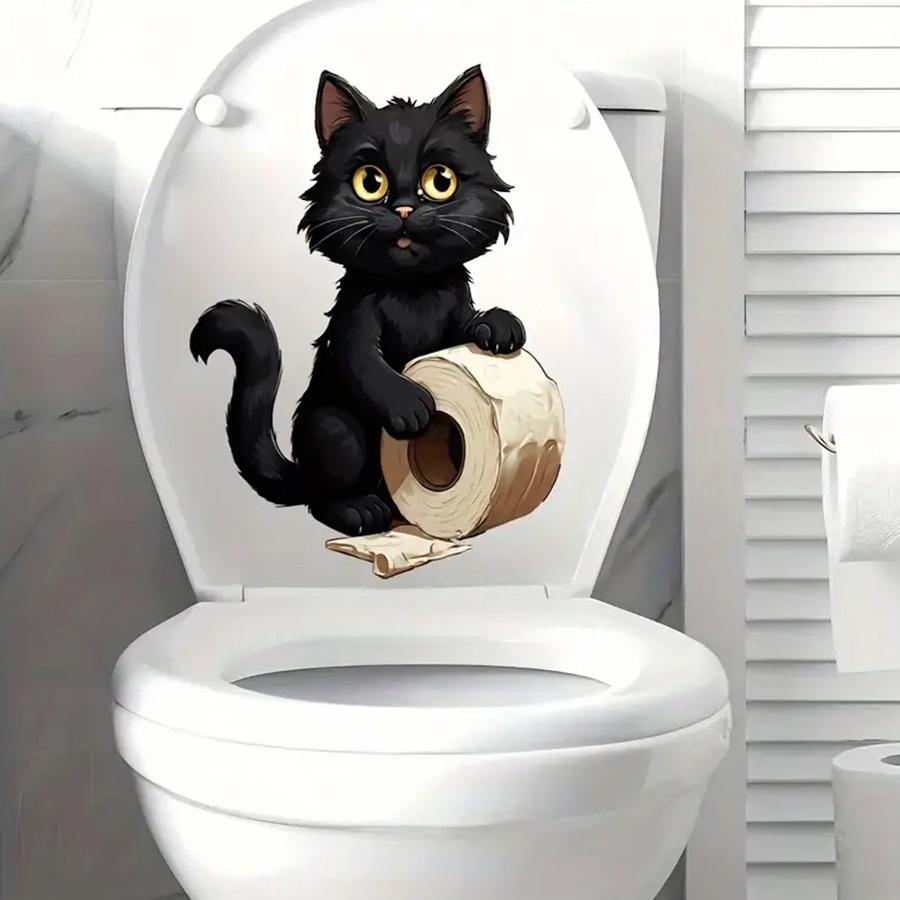 1 PC Funny Animal PVC Toilet Seat Stickers Monkey Zebra Giraffe Decals Waterproof Bathroom Wall Door Decor Creative Removable Decals