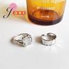 New Simple Crystal Couple Rings Adjustable 925 Sterling Silver Opening Ring Set For Women Men Wedding Fashion Jewelry Gifts