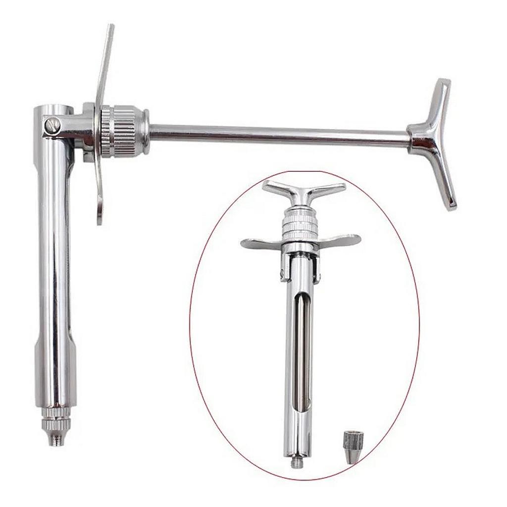 1 Pc Dental Gun Syringe Press Type Stainless Steel Anesthesia Aspirating Needle Tube Oral Surgery Surgical Instrument