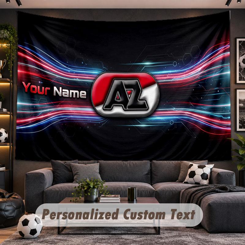 Wall Hanging Tapestry Custom NameAZ Alkmaar Pattern Personalized Printed Fabric Wall Decor