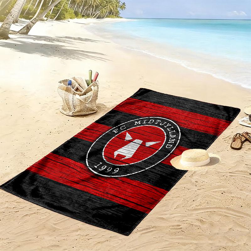 FC Midtjylland logo Print Beach Towel, Large Soft Quick Dry Towel for Beach Camping Swimming