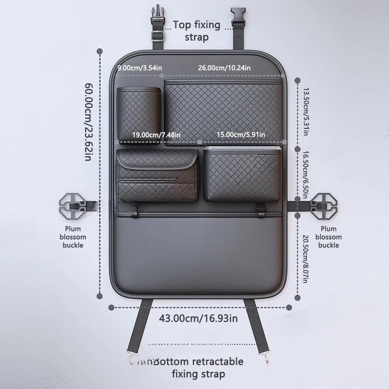 Luxury Car Seat Back Storage Bag Multifunction Backseat Organizer Storage Pocket Wear-Resistant Seat Anti Kick Guard