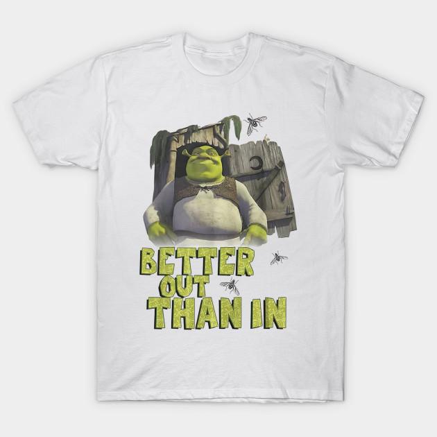 Men Black Print T-shirt Boy S Shrek Better Out Than In Shrek Swamped Vintage Cartoon No-Cut Transfer Paper Print Cotton Tshirt XL белый