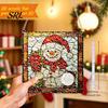 Wall Hanging Festive Art Colorful Acrylic Suncatcher, Stained Glass Style Christmas Ornaments, Santa Claus Cute Cat Ornaments Snowman Pattern
