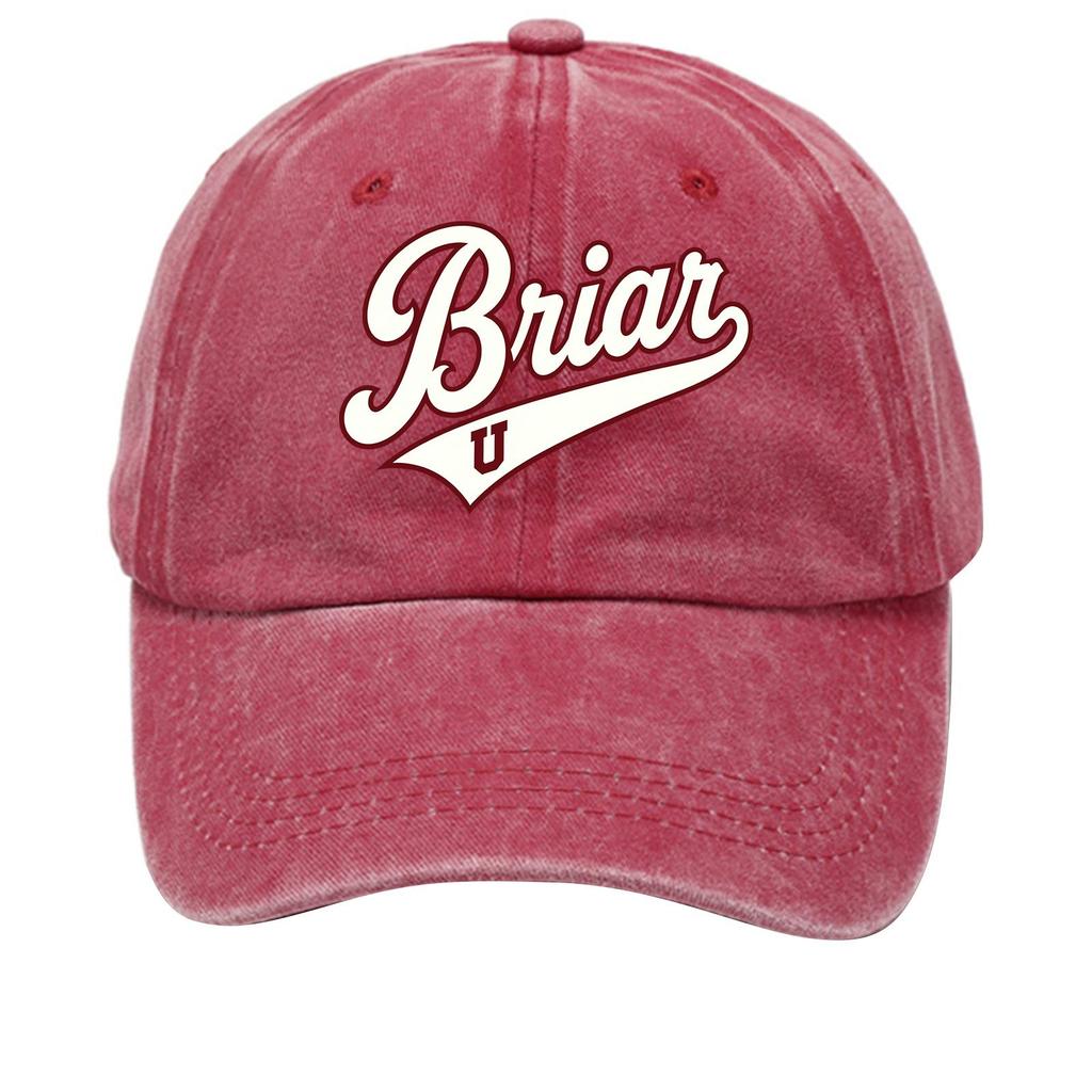 Washed Cotton Baseball Cap Vintage Style Soft Top Denim Hat Adjustable Strap Back Briar U Embroidered Logo Casual Outdoor Headwear