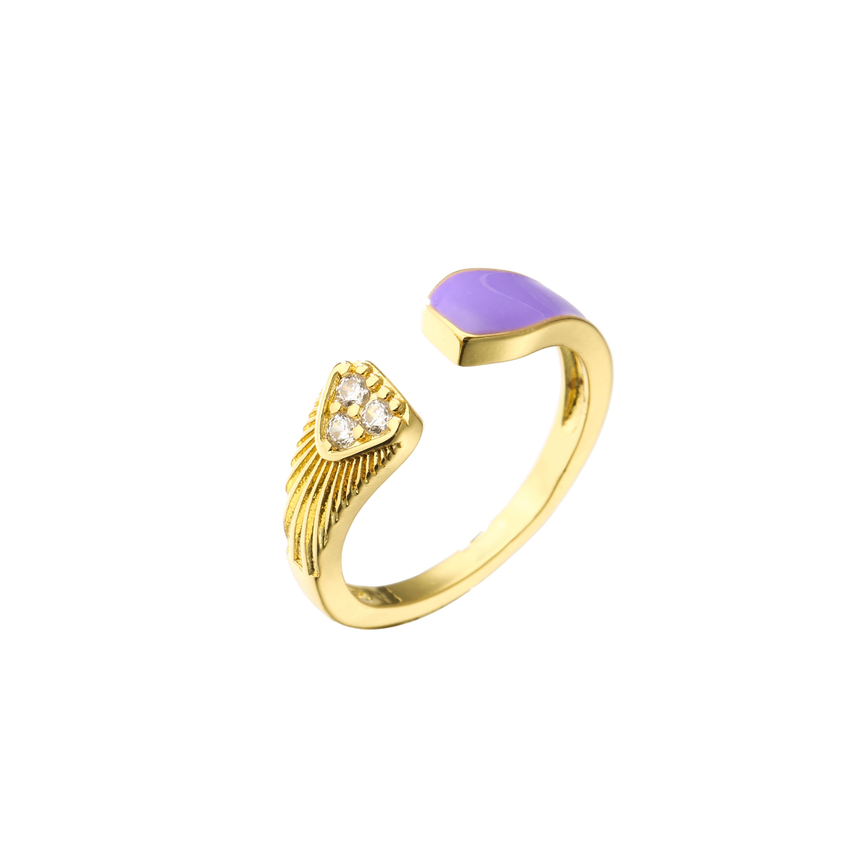 

HECHENG,Open Adjustable CZ Ring.INS Style Exquisite Luxurious Zircon Zircon,For Women Gift resizable фіолетовий