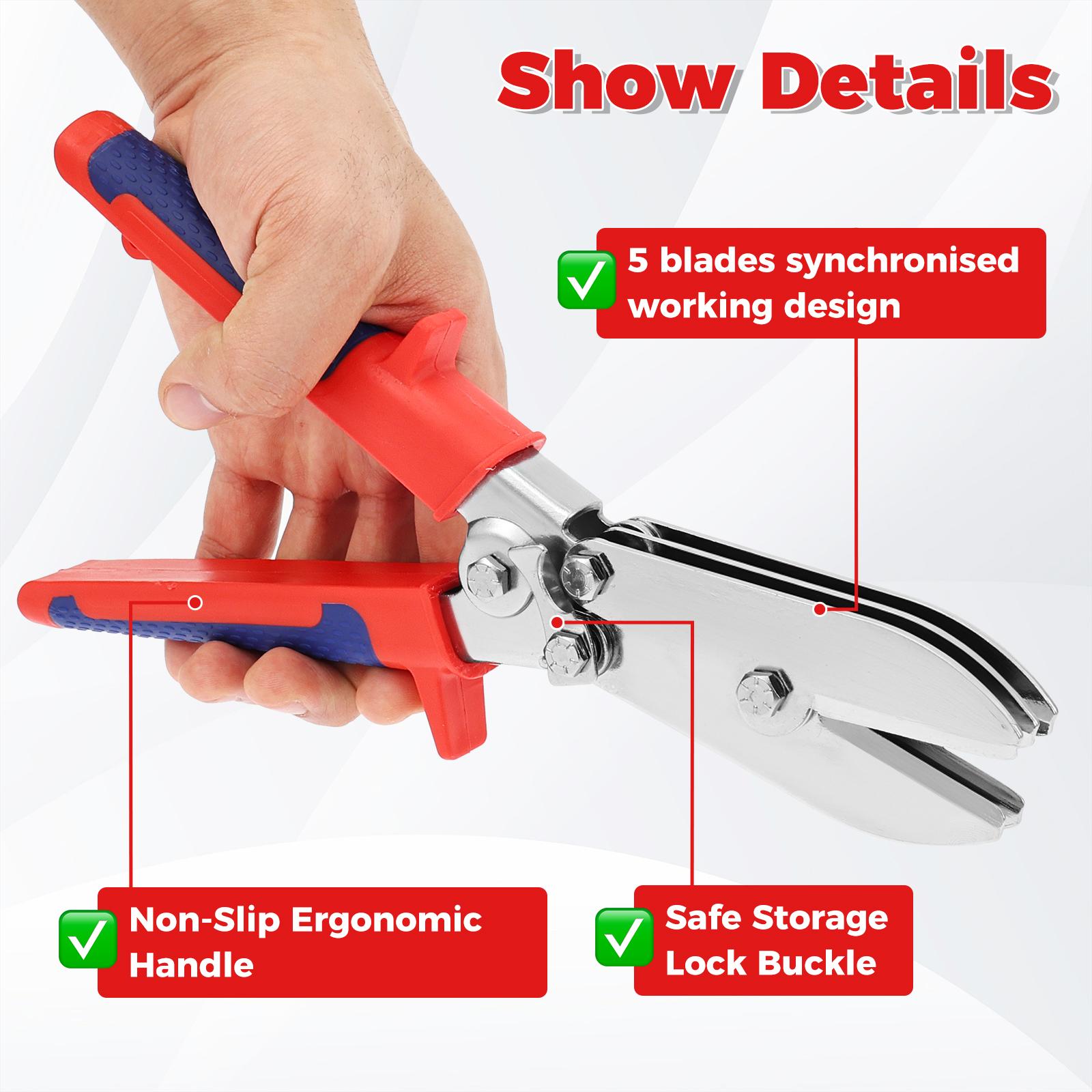 5 Blade Sheet Metal Crimper Tools-Hand Crimper Pipe Swaging 22-28 Gauge Prevents Clogging/Swelling for Downspouts/Ductworks/HVAC rosso