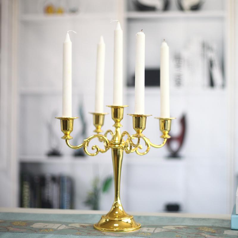 American Style Retro Candlestick Creative Three-headed Five-headed Metal Iron Candle Holder Romantic Dinner Table Decoration