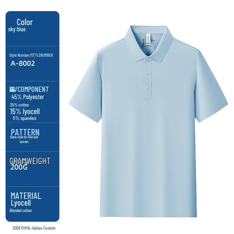 Premium Lyocell Fabric Breathable Polo Shirt with Custom Embroidery