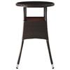 vidaXL Garden Table Ø60x75 Cm Toughened Glass and Poly Rattan Brown