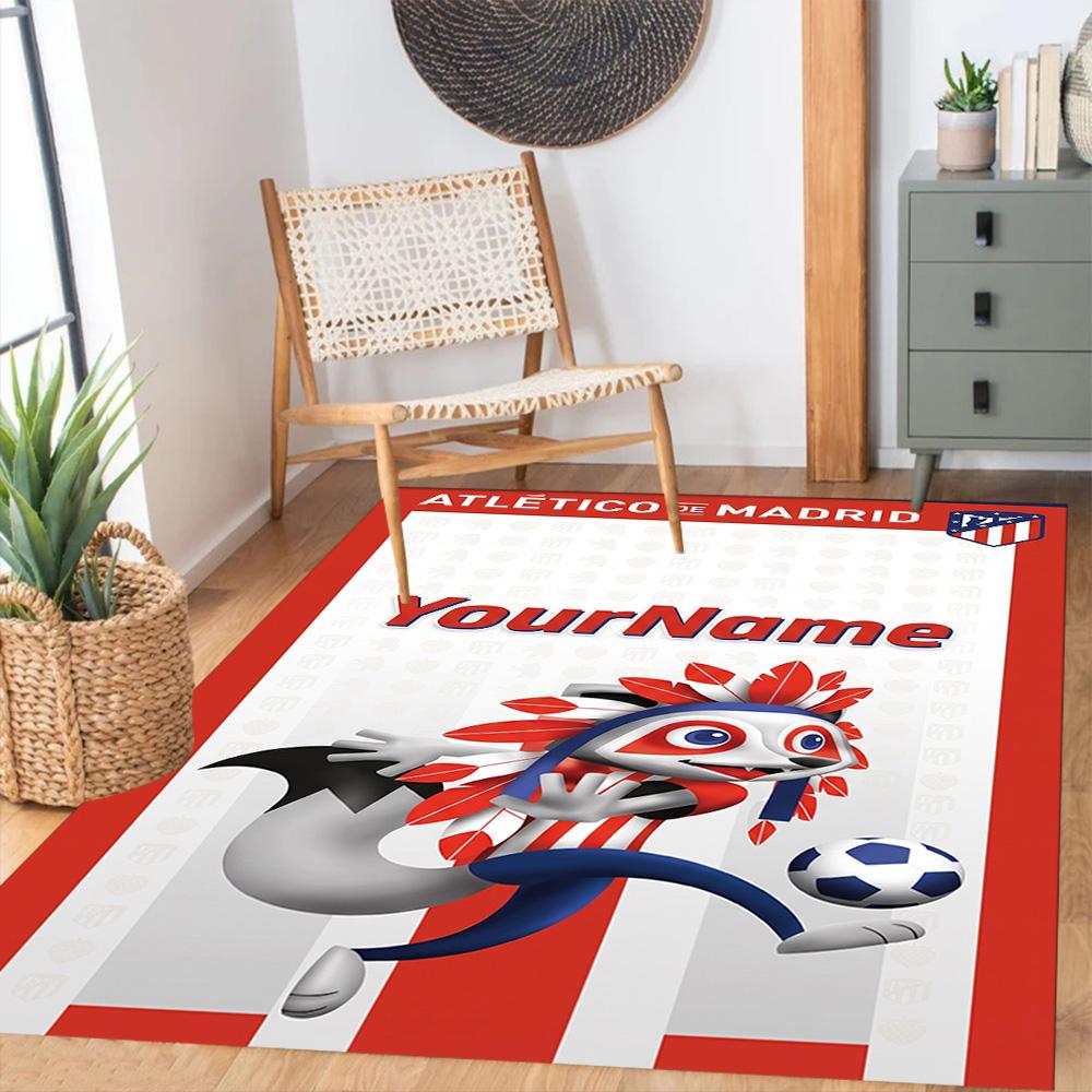 Atletico Madrid Customizable Name Carpet Perfect for Decorate room Living Rooms Outdoor Bedrooms Anti-slip Rug Decorate Offices Gift for Festivals