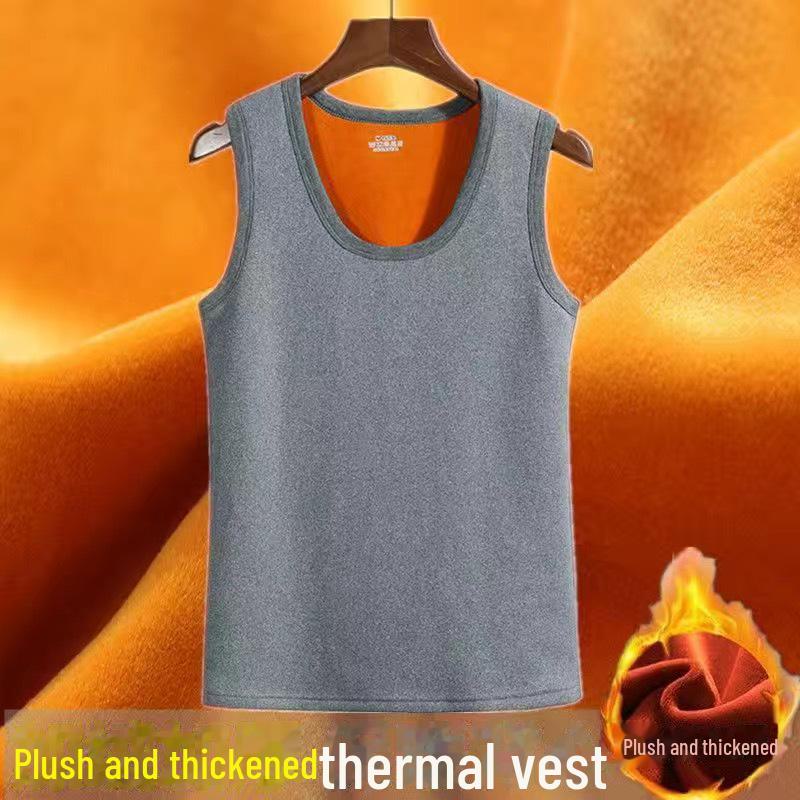 

Мужской теплый жилет из золотистого бархата, толстый и тонкий 5XL (90-100kg) светло-серый