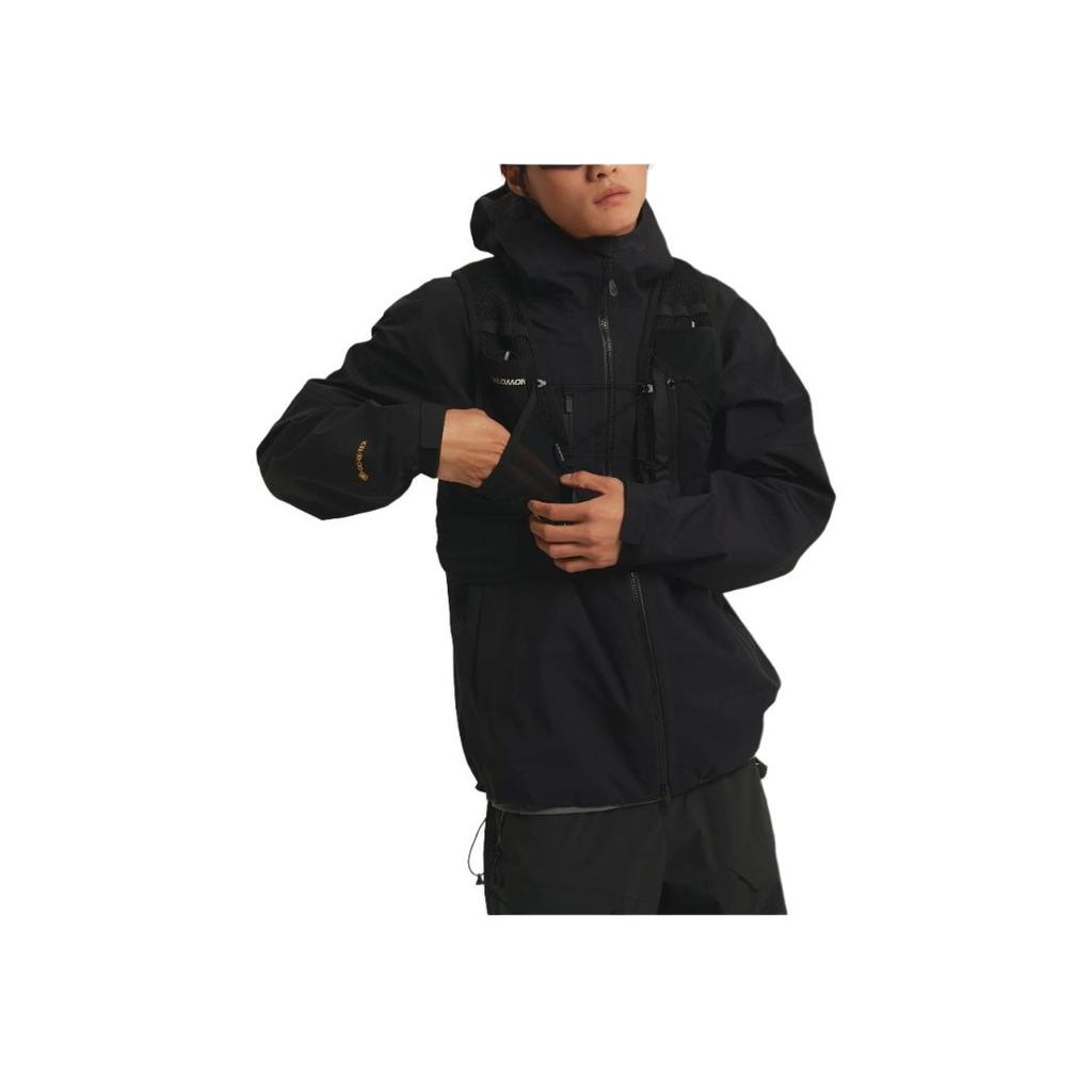 SALOMON Unisex Loose Fit Zip Long Sleeve Hooded Waterproof Jacket Unisex Jackets C30078