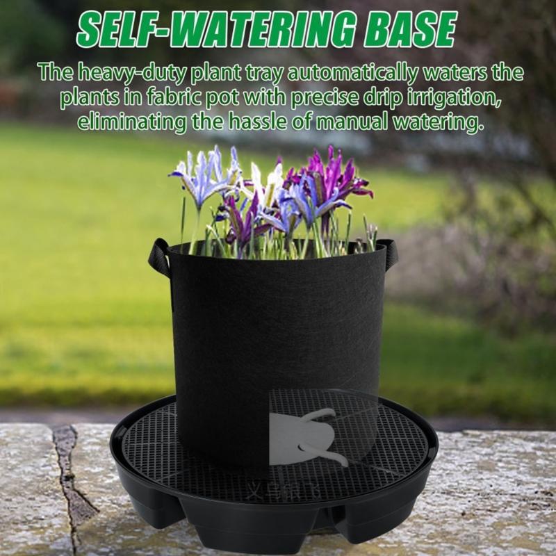 4pcs Auto Watering Plant Saucers Automatic Humidities Control Nonwoven Fabric Pot Trays for Indoor Outdoor Plant
