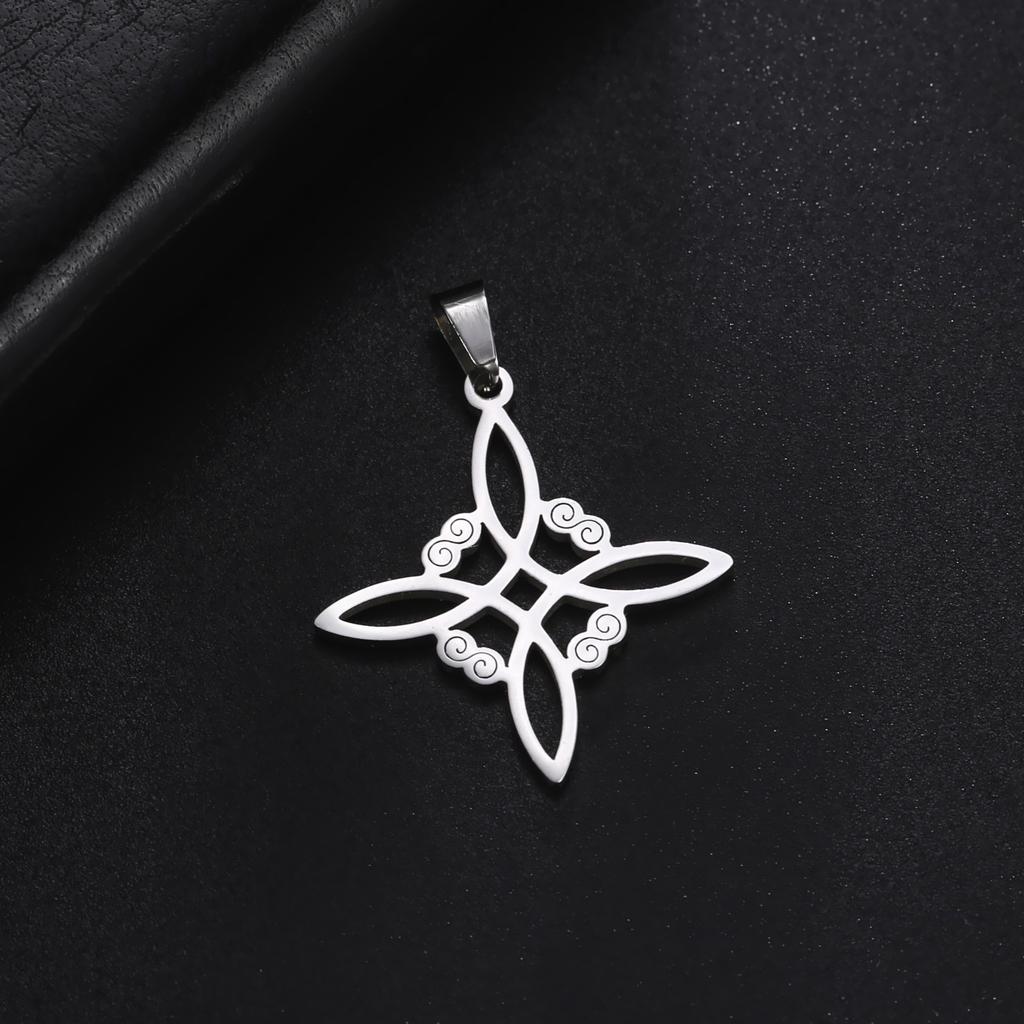 Witch Knot Pendant for Necklace Stainless Steel Celtic Knots Charms for Jewelry Making DIY Accessories Witchcraft Amulet Gifts