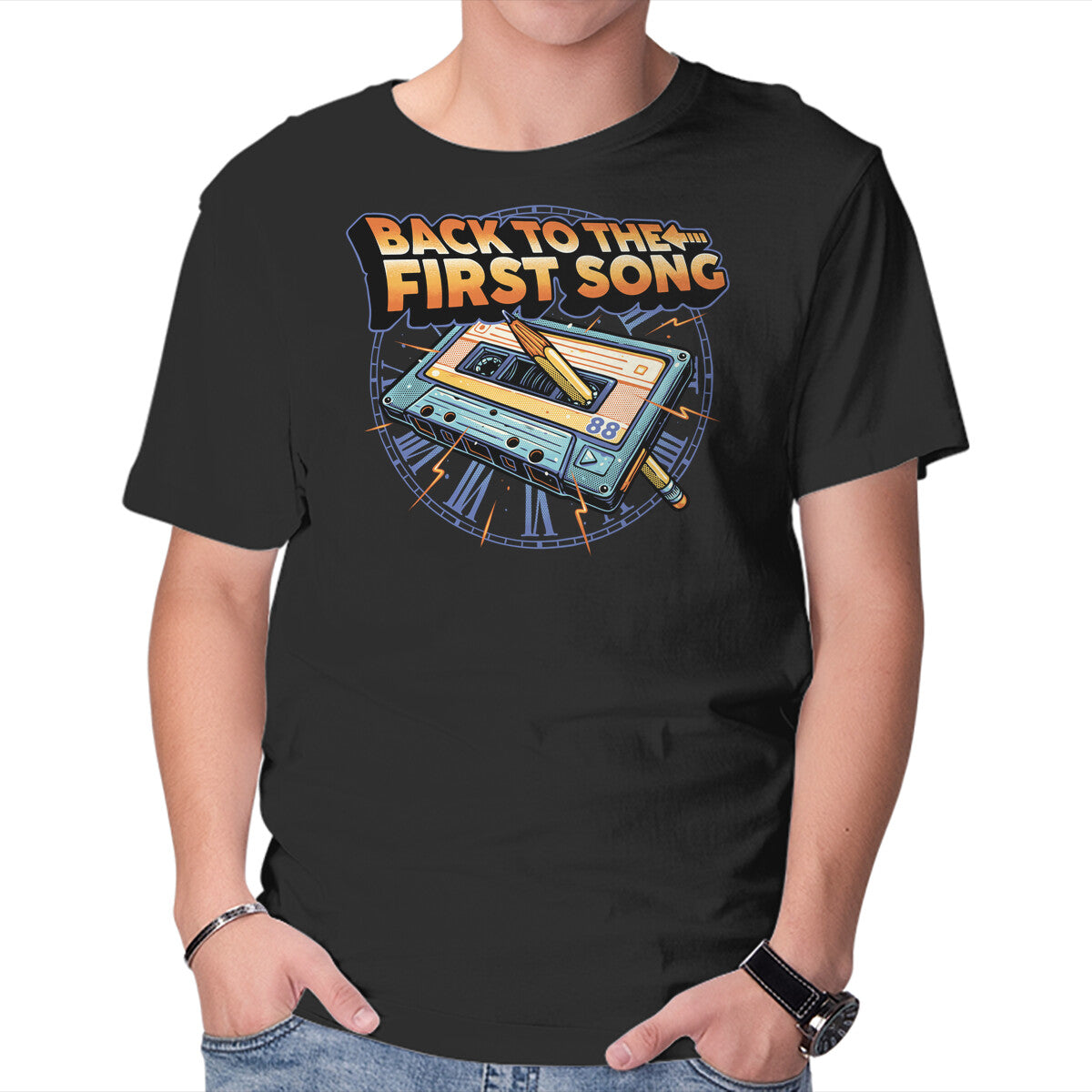 Unisex Crew Neck T-Shirt Back To The First Song Graphic Short Sleeve Casual Tee XXL