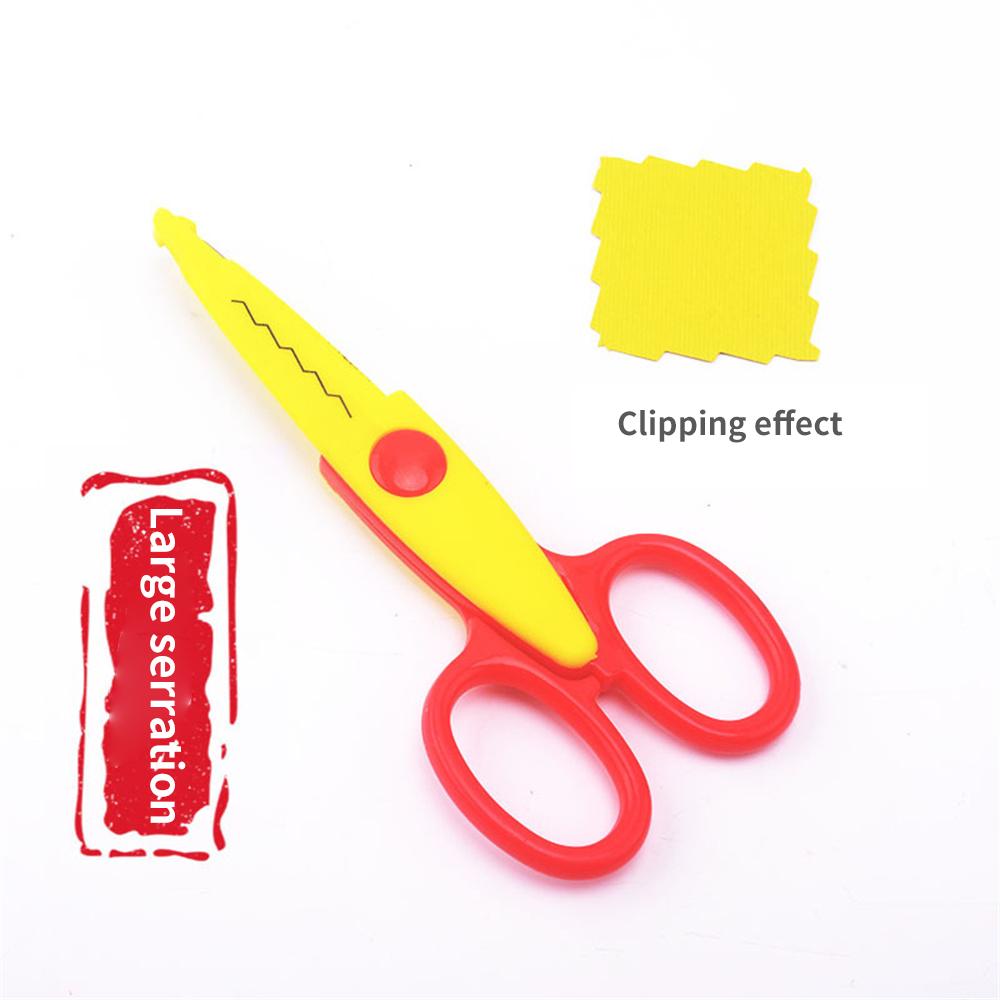 Kids Paper Craft Scissors 6 Cutting Patterns Curved Edges DIY Decorative Cartoons Lace Scissor Scrapbook Album Photos