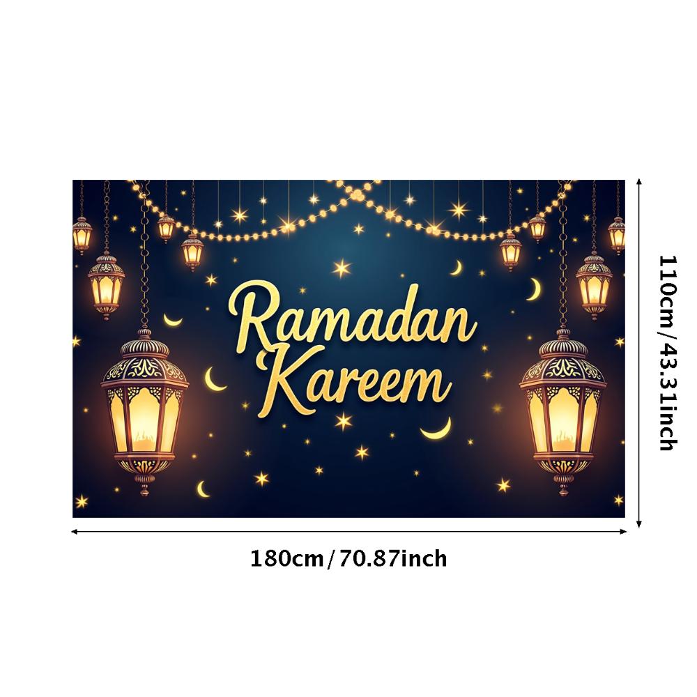 Bannière Ramadan Kareem Toile de fond Lanternes Lumières Décoratif Festival Fête Événement Célébration Graphique Décor Islamique Arrière-plan
