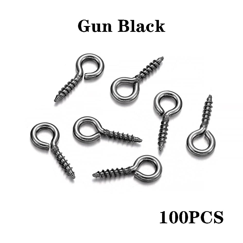 100-200Pcs Tiny Mini Eye Pins Screw Clasps Gold Connector Pendants Threaded Hooks For DIY Jewelry Making Findings Accessoies