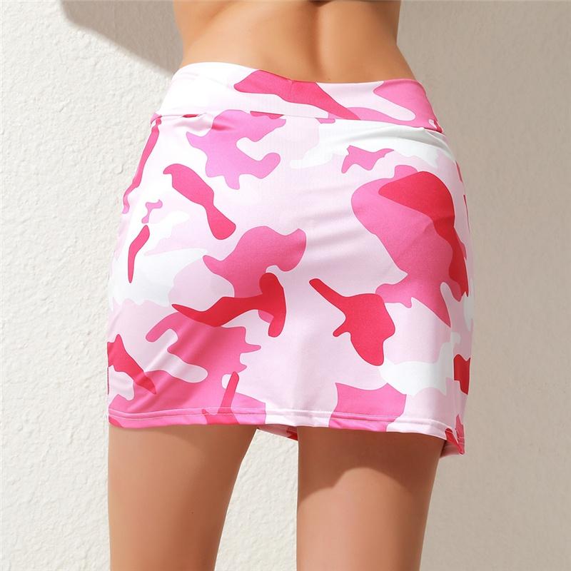 Women's Fashion Camouflage Print Athletic Skort with Pockets Running Tennis Golf Gym Sports Workout Skirt