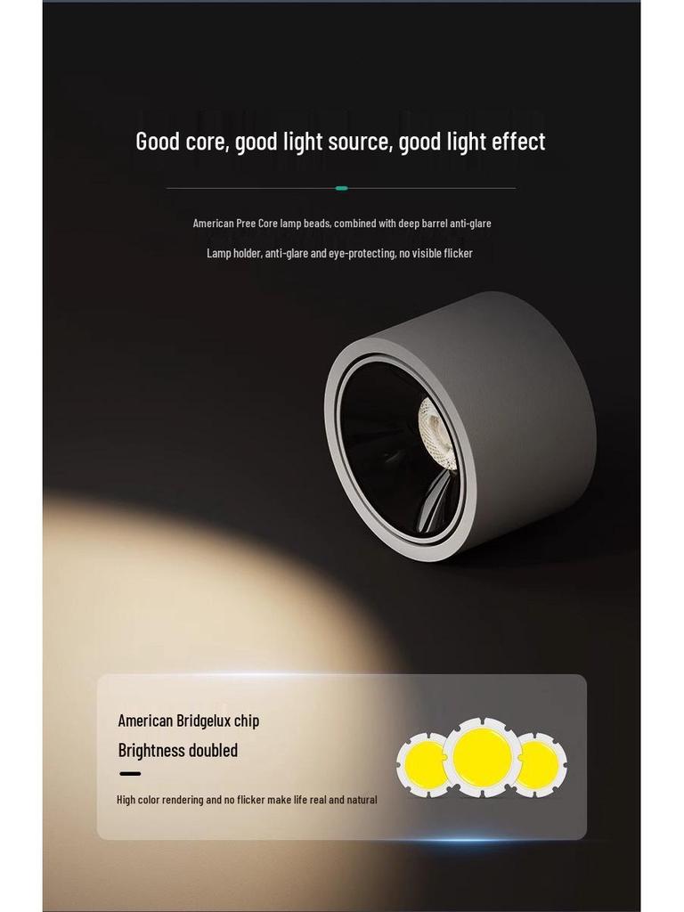 Ultra-Thin Adjustable Angle Anti-Glare Bullseye Spotlight for Living Room Ceiling