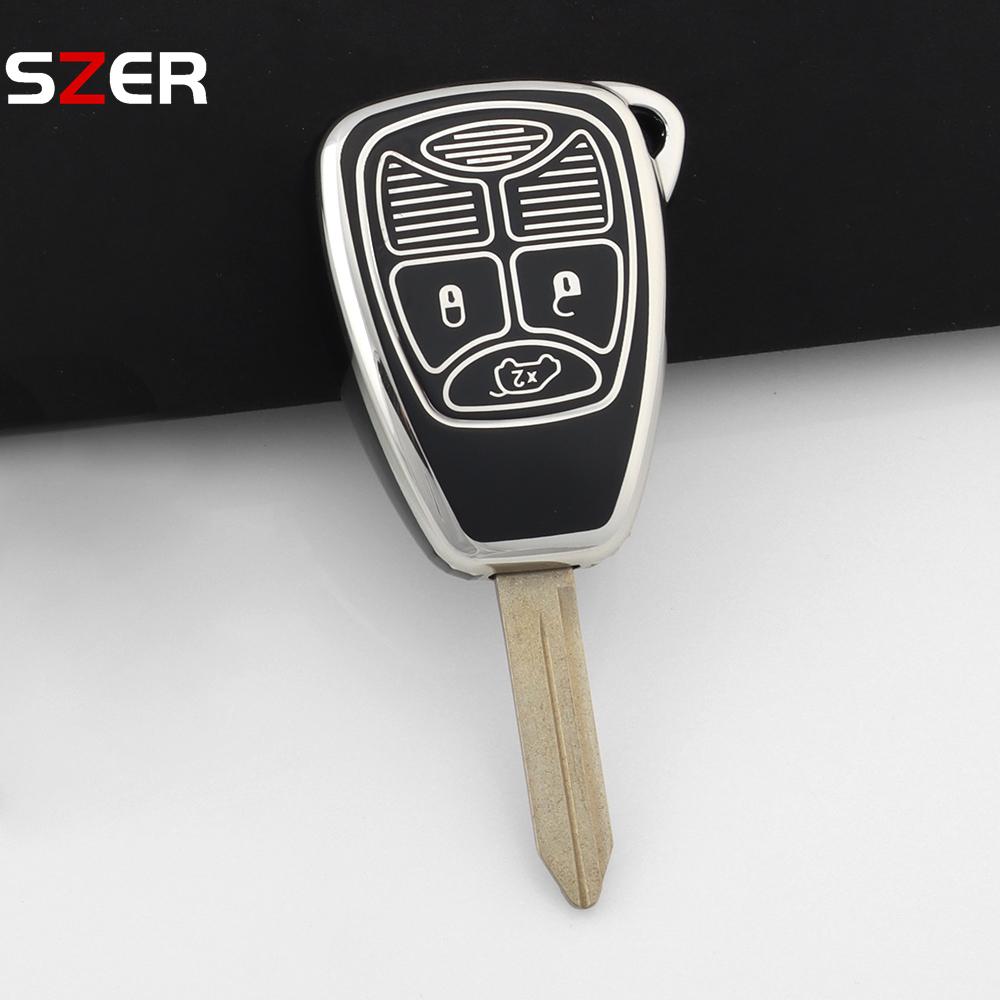 Soft Tpu Shell Fob Holder For Jeep Wrangler Compass Patriot Liberty Chrysler 300 Pt Dodge Jcuv Caliber Nitro Car Key Case Cover