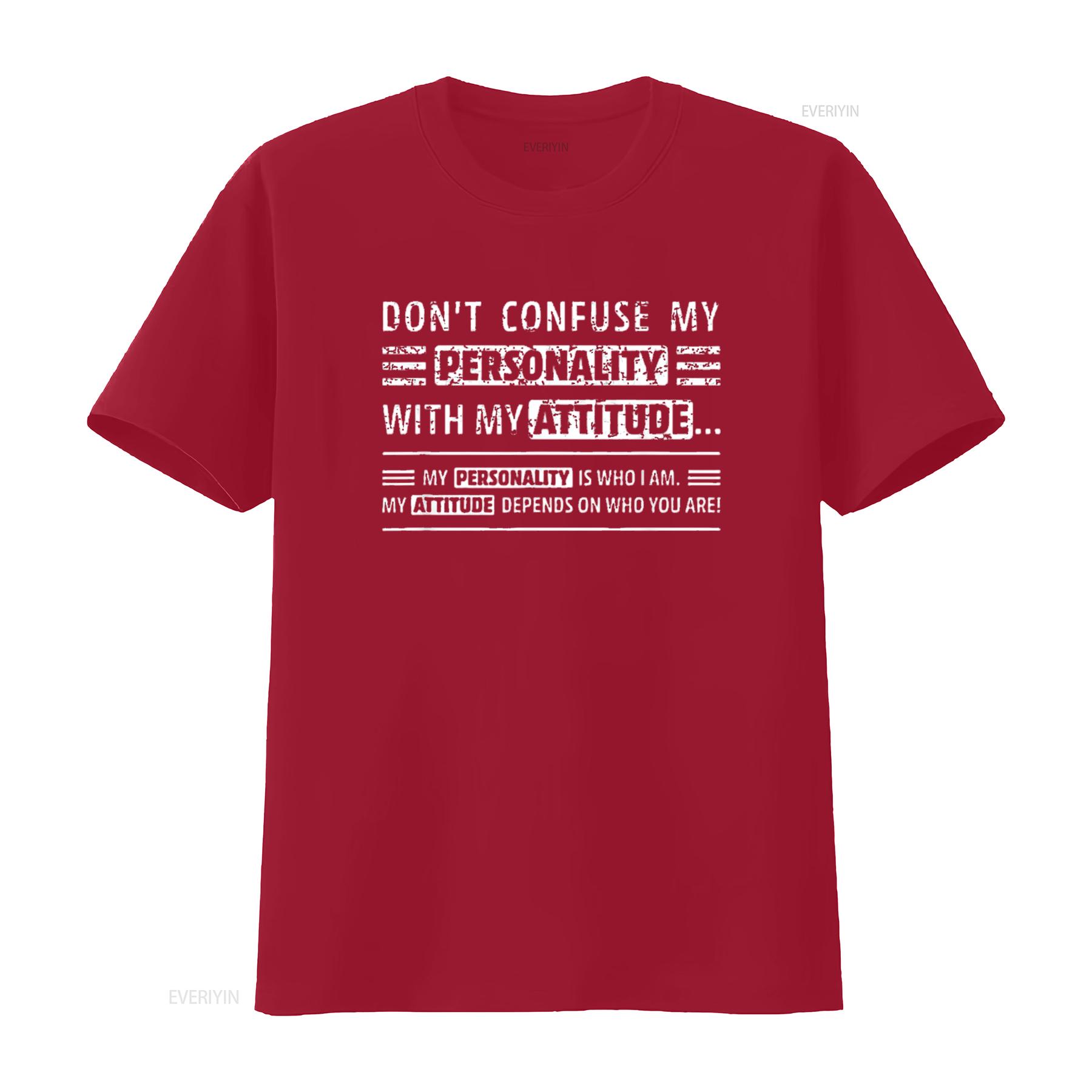 Не путайте мою личность с отношением Забавная саркастическая женская футболка Черная винтажная стираная Слегка графичная уличная мода Стильная S