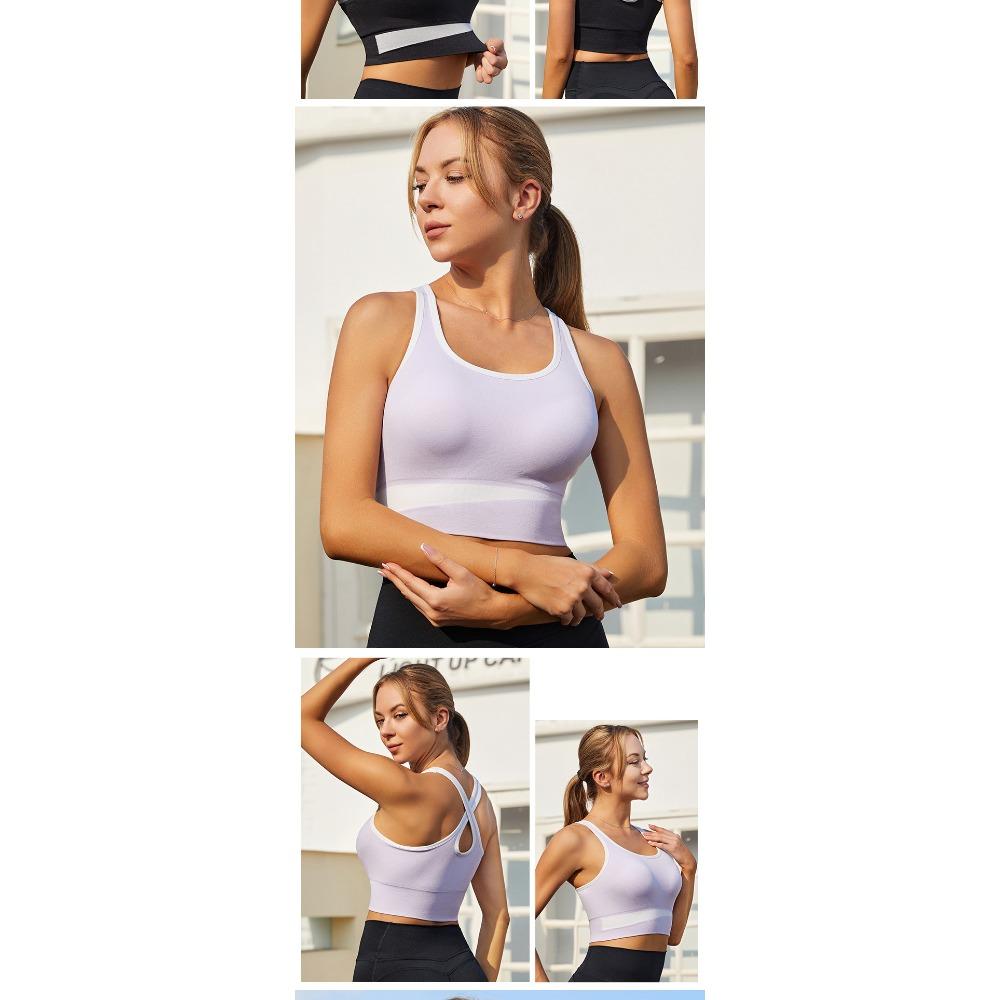 Color Bump Lauf-Sport-BH Fitness Stoßdämpfender Yoga-BH Crossback-Sport-BH Damen