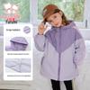 Fulomi Girls' Hooded Windproof Color-Blocked Casual Jacket