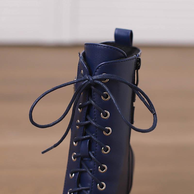 Women's High Heel Short Boots Autumn and Winter New Waterproof Platform Thick Heel Versatile Large Roman Short Boots