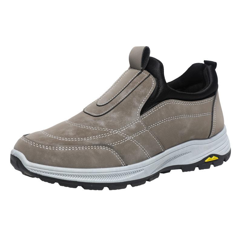 

Мужская обувь весенняя повседневная обувь для папы удобная прогулочная обувь нескользящая дышащая кроссовки с мягкой подошвой однопедальная ленивая обувь для мужчин 44 коричневый