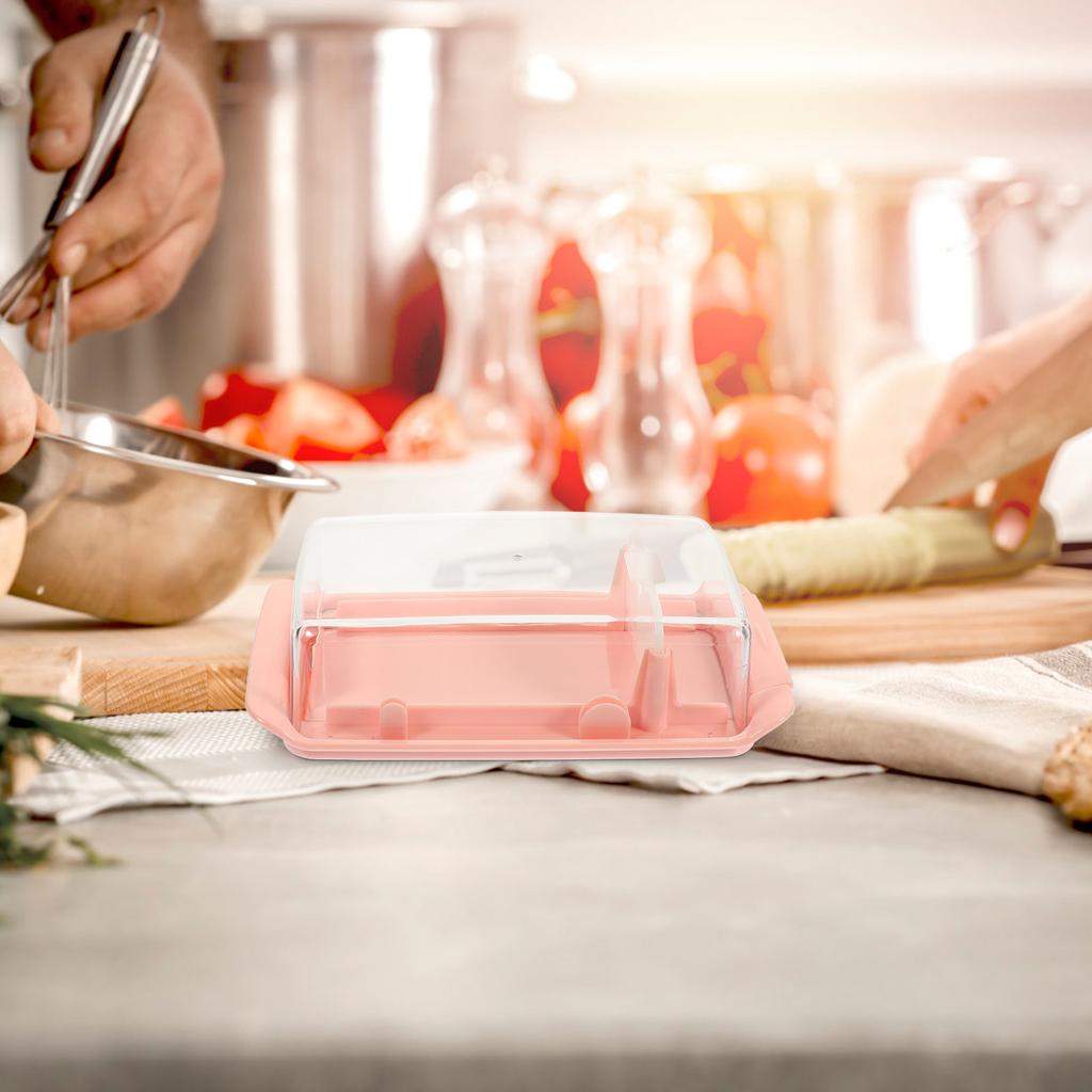 Butter Storage Box Transparent Cover Stainless Steel Cutter Detachable Easy Clean Butter Fresh Box Cheese Container Kitchen