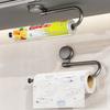 Paper Towel Holder Under Cabinet, Strong Adhesive Kitchen Roll Dispenser, Space-Saving Sponge & Towel Hanger for Sink