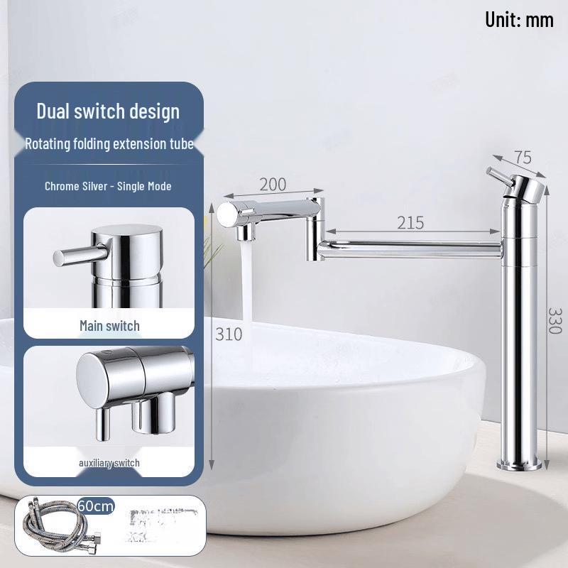 TLXT Stainless Steel Folding Retractable Kitchen Faucet