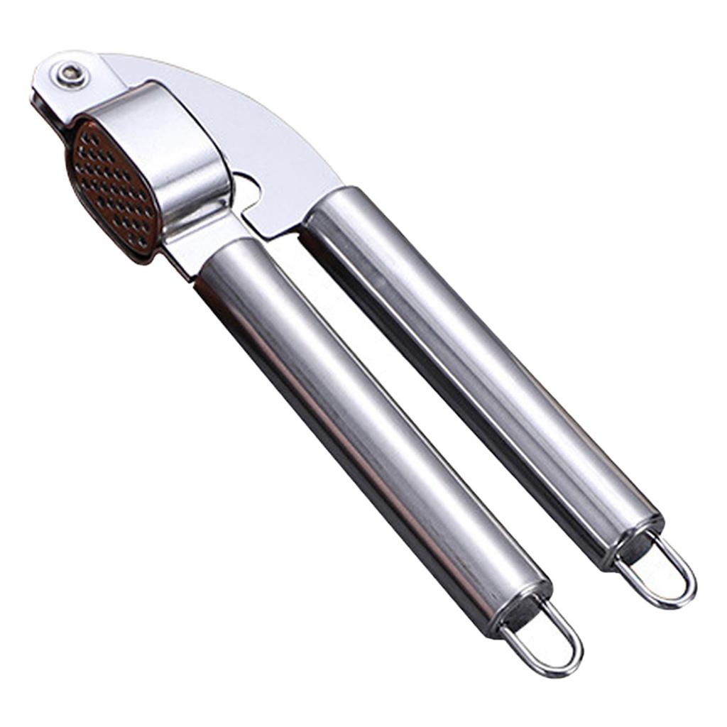 Garlic Press Stainless Steel Plastic Handle Garlic Mincer Easy Squeezing Cleaning Garlic Crusher for Kitchen Stainless Steel Color