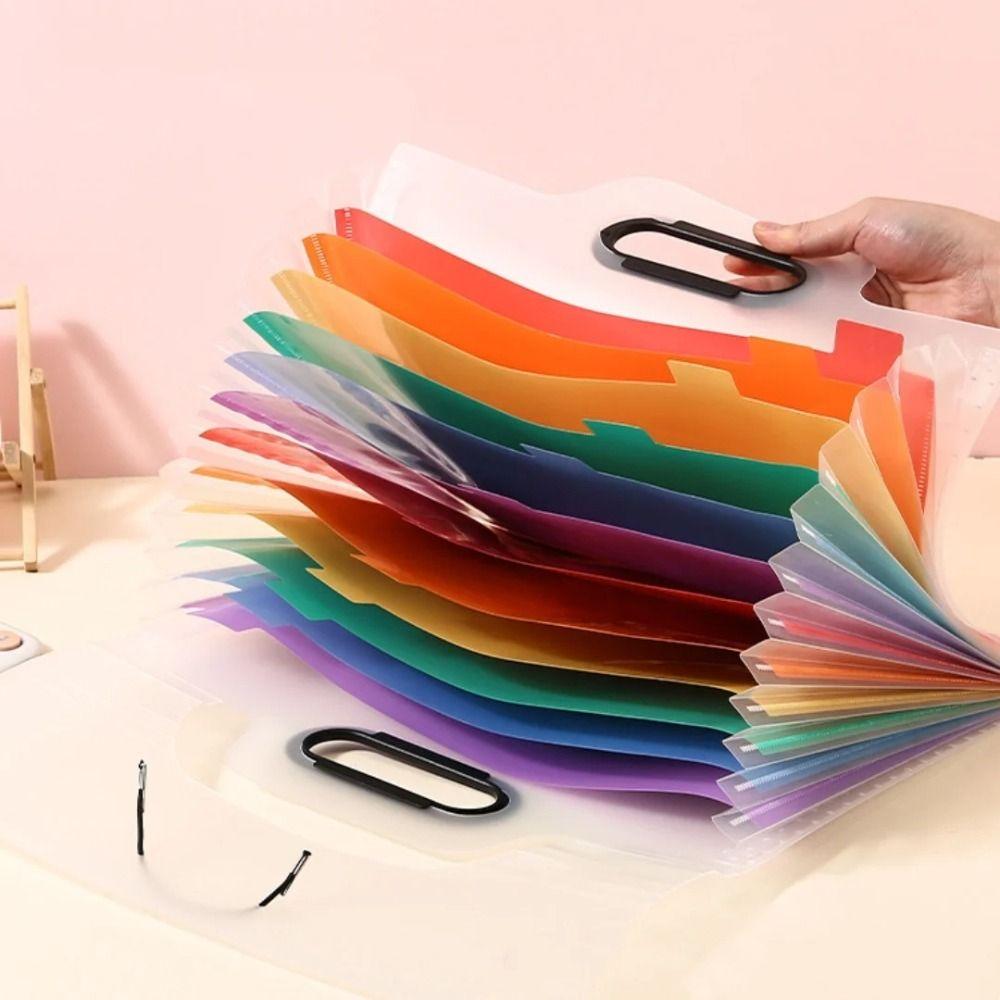 Large Capacity A4 File Folder Accordion Style Documents Organizer Rainbow Folder  Office Student