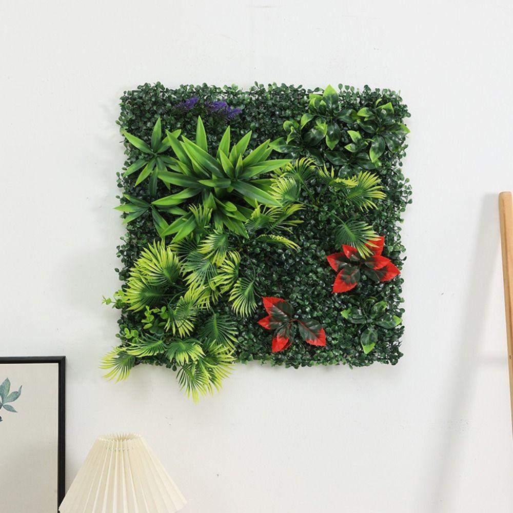 Flower Artificial Eucalyptus Carpet DIY Simulation Maple Plant Sheet Fake Green Grass Mat Wedding