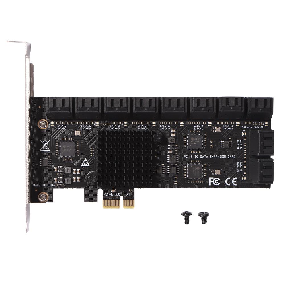 

Карта расширения контроллера SATA PCI-E X1 в SATA 3.0, 20 портов PCIE Riser6GB, преобразователь переходной карты, карта расширения Chia Mining