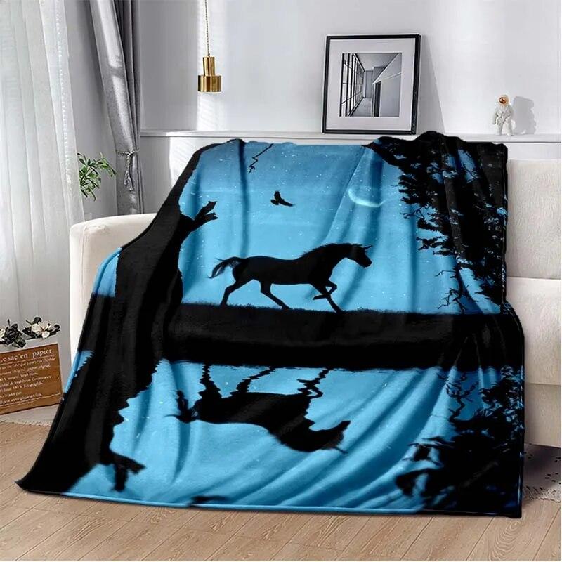 Cute Pink Unicorn Throws Blanket Sofa Blanket  Bedroom Living Room Decoration Blanket for Bed Picnic Blanket Throw Blanket