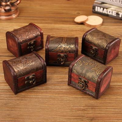 Chinesische Retro 8cm Holzschmuckschatulle - Vintage Klassisch Antik Kleine Schachtel
