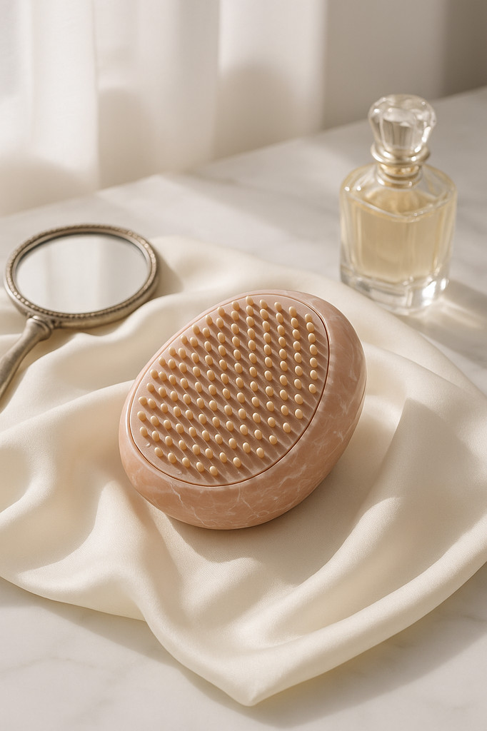 Peigne de Massage du cuir chevelu en forme d'œuf, peigne antistatique en marbre, petit peigne de coiffure Portable, Salon professionnel, soins capillaires, peigne de voyage