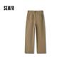 Semir Women's Brushed Pleated Wide-Leg Casual Pants with Belt