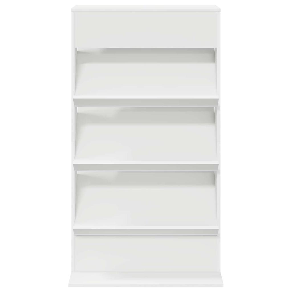 Magazine Shelf with Shelves White 70 x 41 x 126 cm Engineered Wood