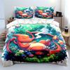 Pokémon Charizard Print Bedding Set Children 3 Pieces King Size Bed Set Pillowcase Adult Child Bed Cover Bedroom for Gifts